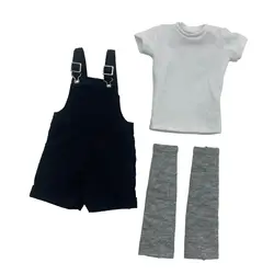 Conjunto de ropa para muñeco de acción con peto corto y calcetines