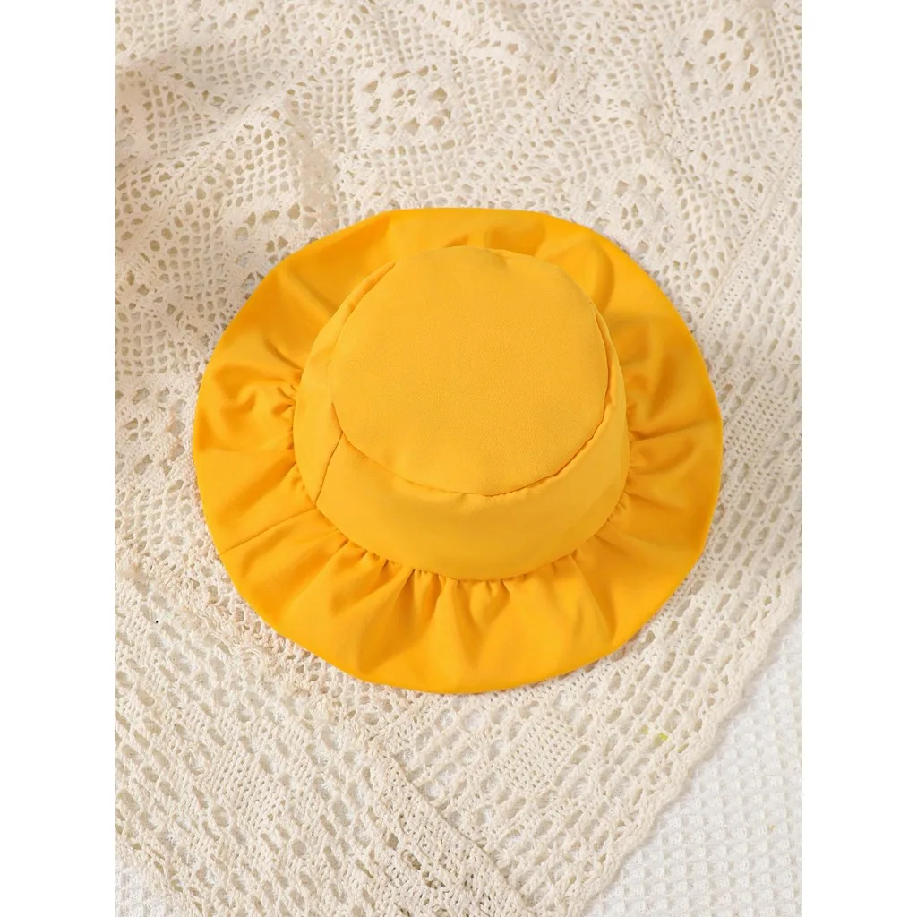 Body recién nacido a rayas amarillas estilo abeja con sombrero - imagen 3