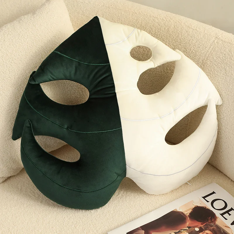 Almohada felpa nórdica infantil con hojas de plátano sonriente - imagen 2