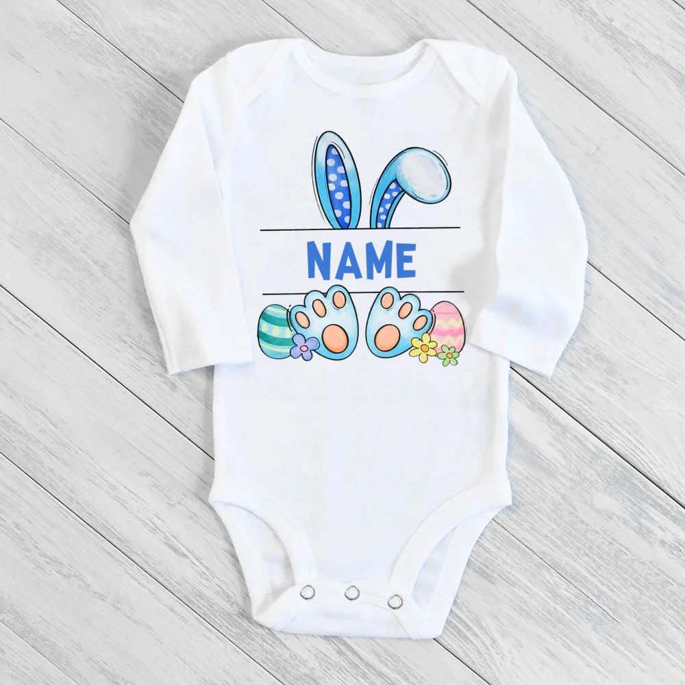 Mameluco de Pascua personalizado conejito con nombre para bebés - imagen 2