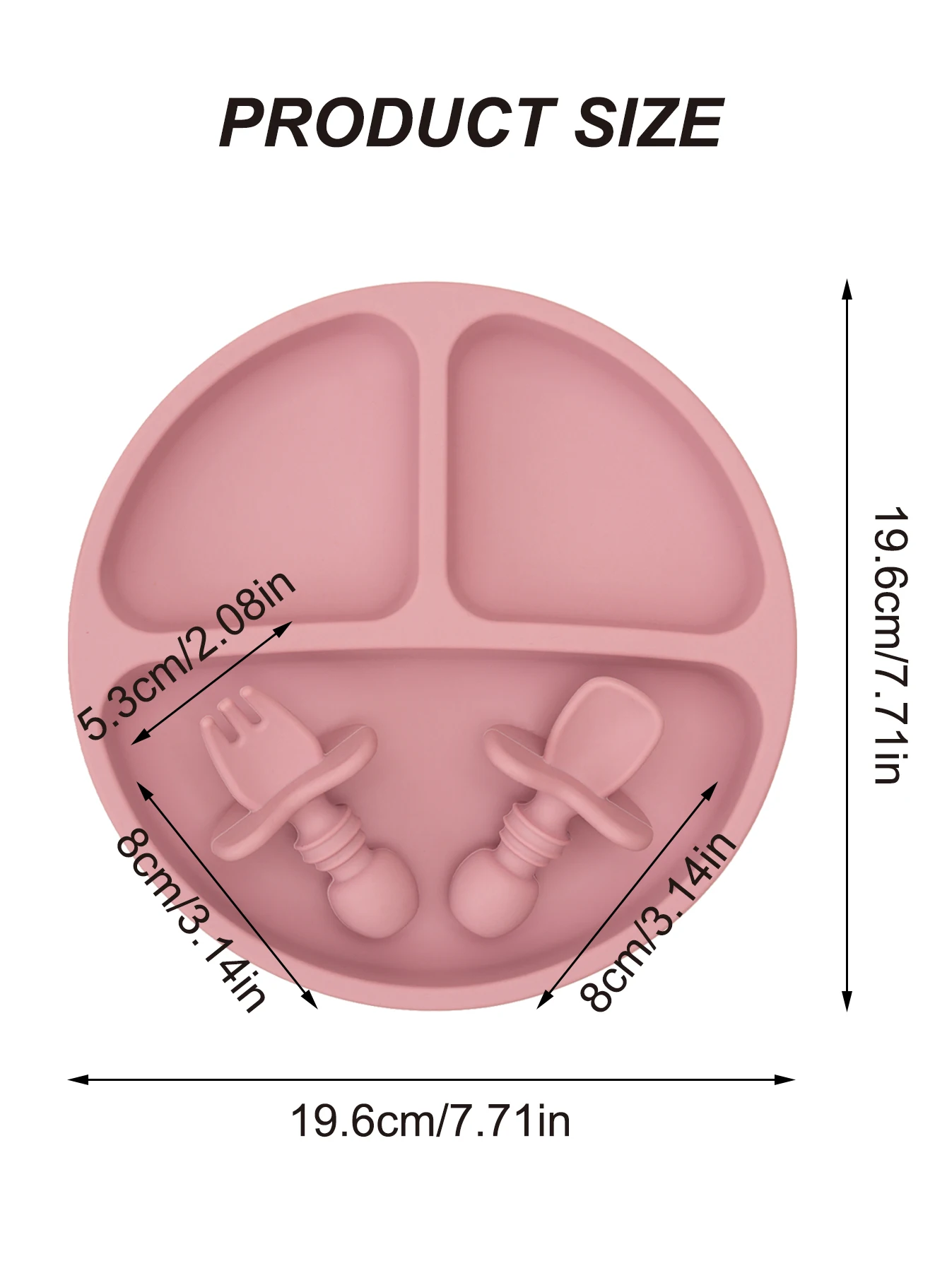 Plato de silicona con base de succión y diseño infantil