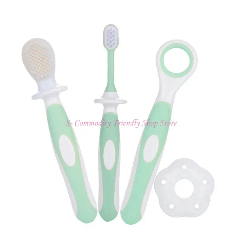 Juego cepillos de dientes para bebé con entrenamiento lengua y diseño