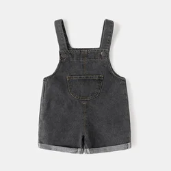Mono mezclilla azul corto para niños – Diseño verano enrollado