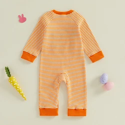 Tregren Mameluco bebé de Pascua conejito a rayas de manga larga