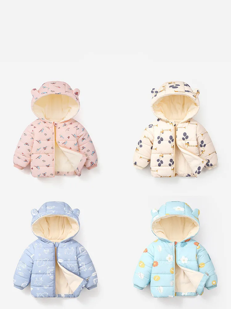 Abrigo infantil estampado dibujos animados vista frontal