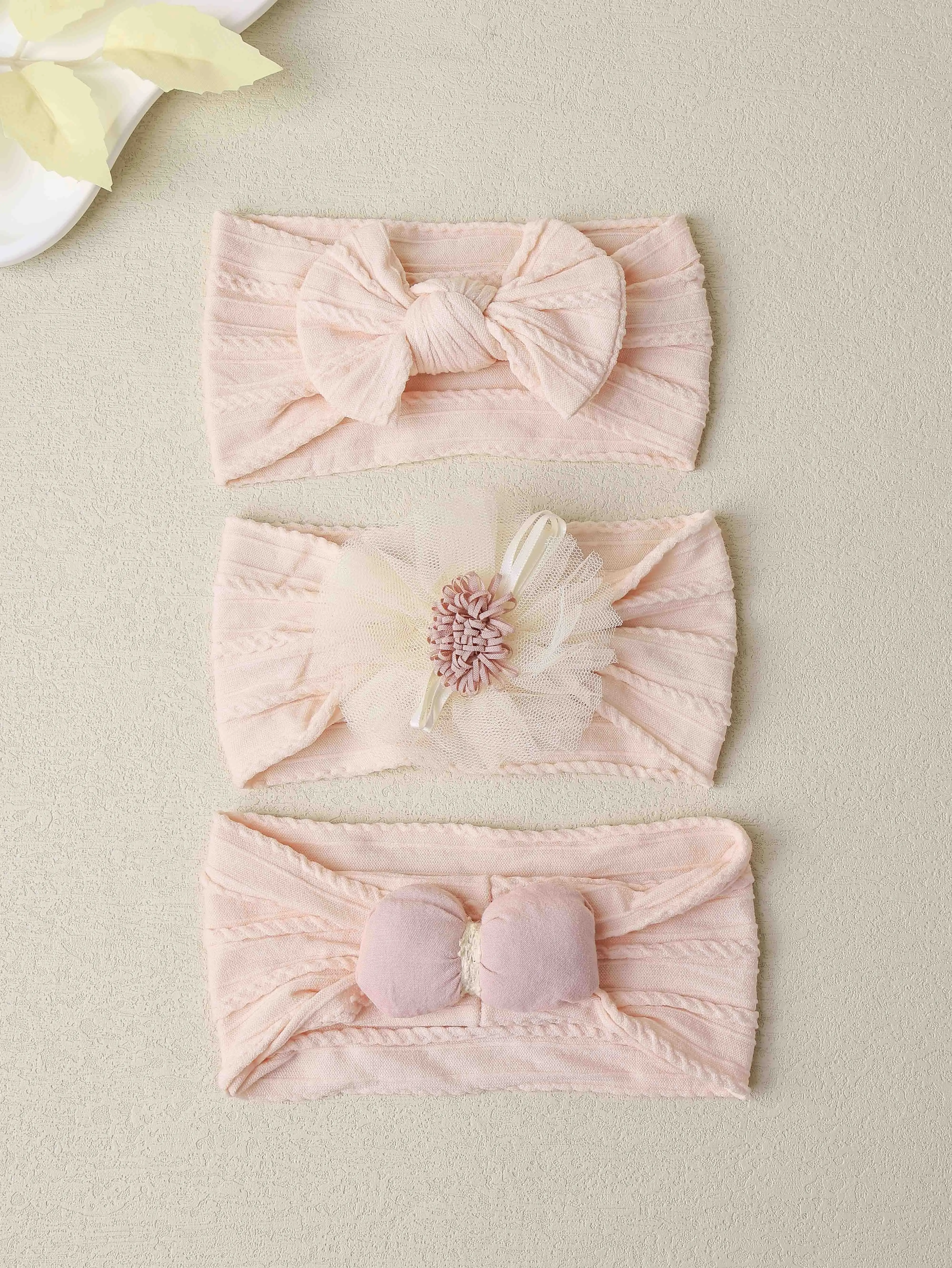 Conjunto tipo turbante suave para recién nacidos