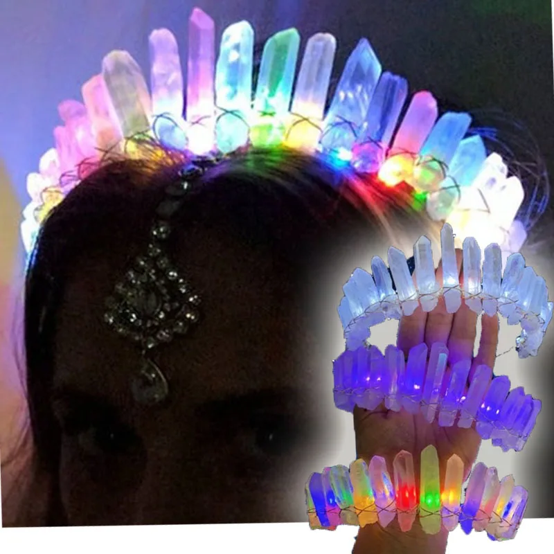 Diadema de cristal brillante con cuarzo ajustable y luz para niñas - imagen 5