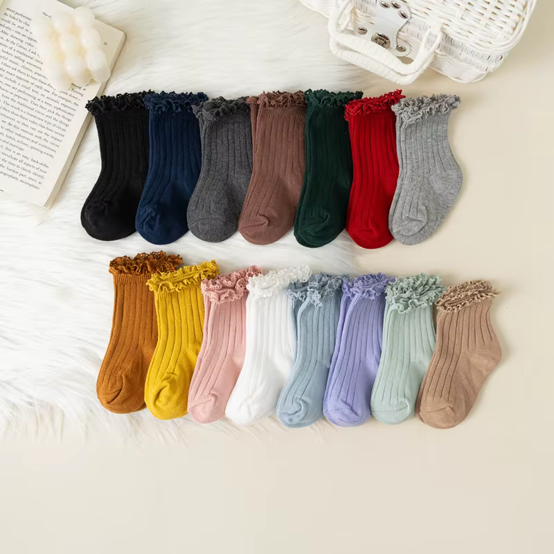 Calcetines cortos con volantes para bebé y niña - Algodón suave - imagen 4