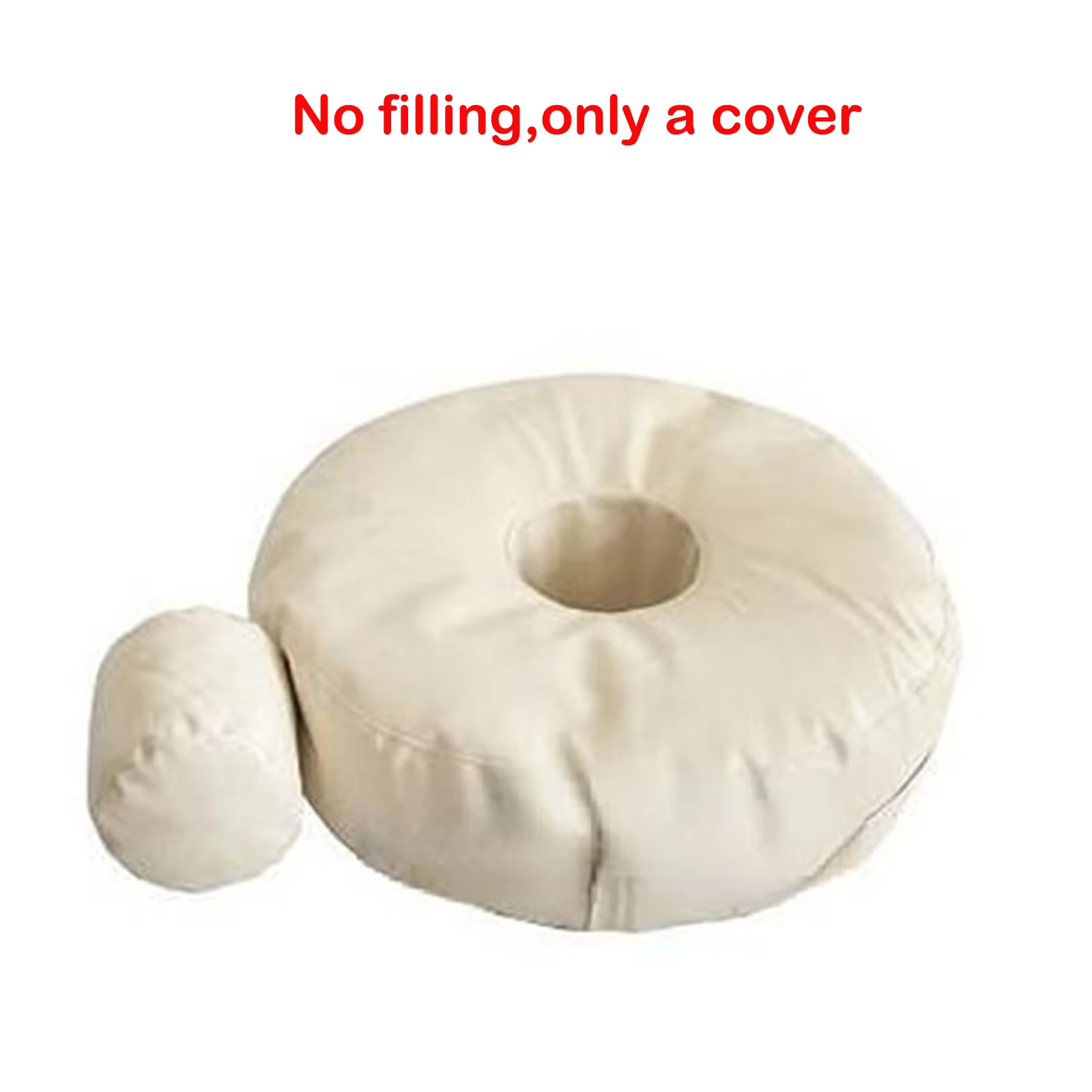Funda de puf beanbag en color neutro para fotografía neonatal