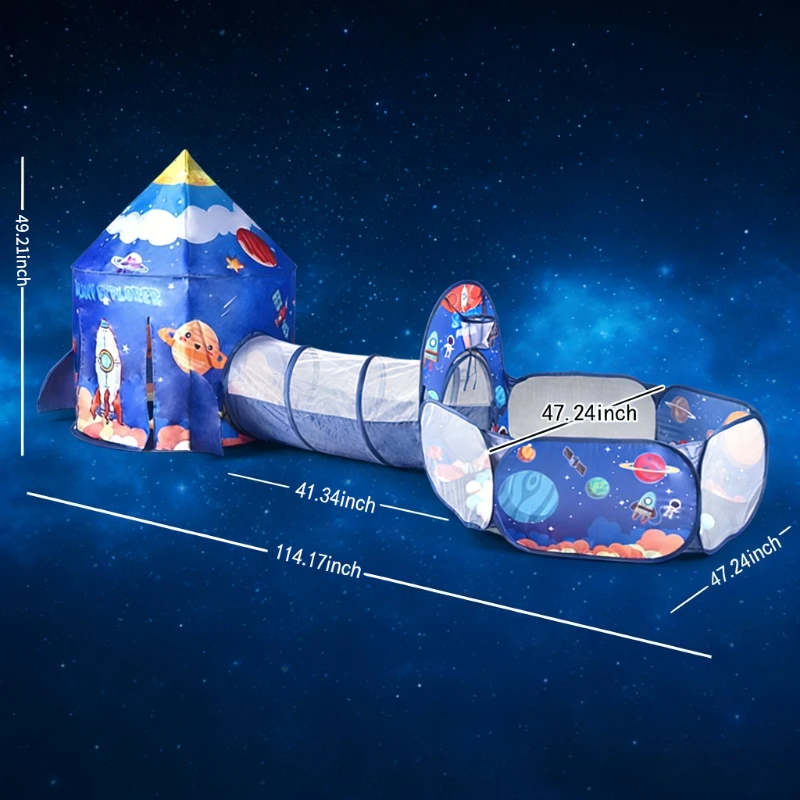 IMBABY Casa de juegos infantil con piscina de bolas y túnel - imagen 5