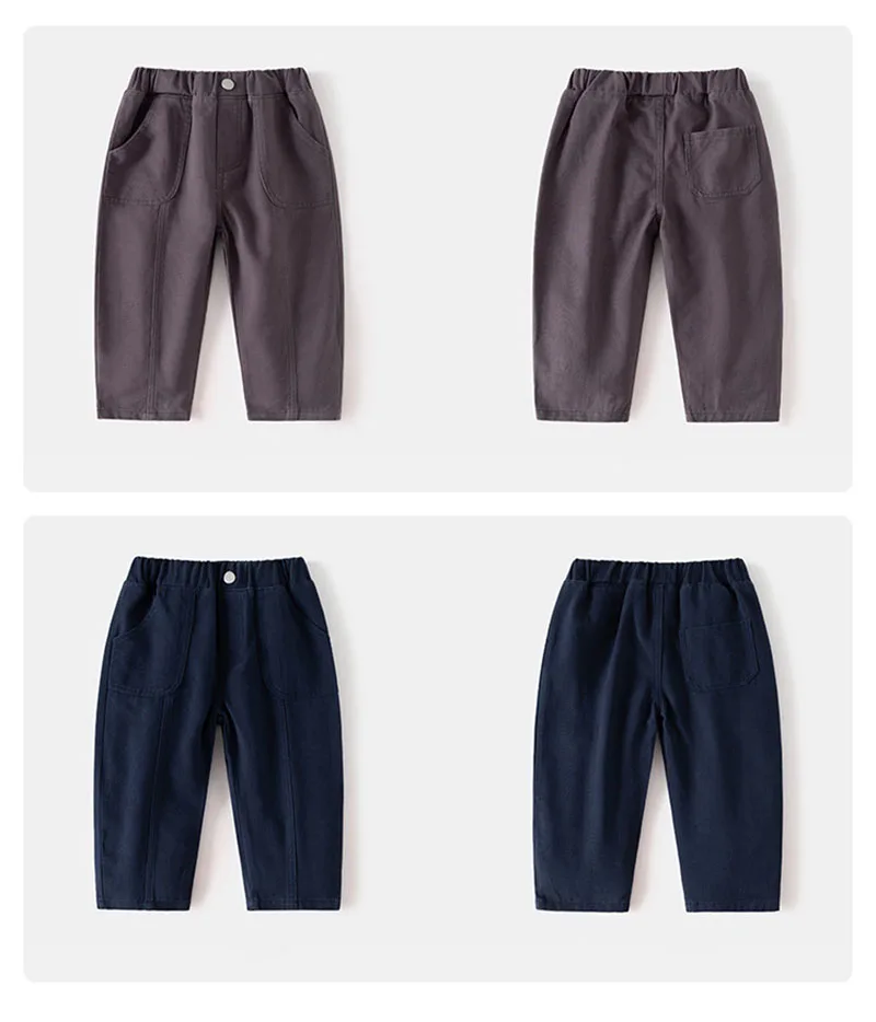 Pantalones informales infantiles de color sólido