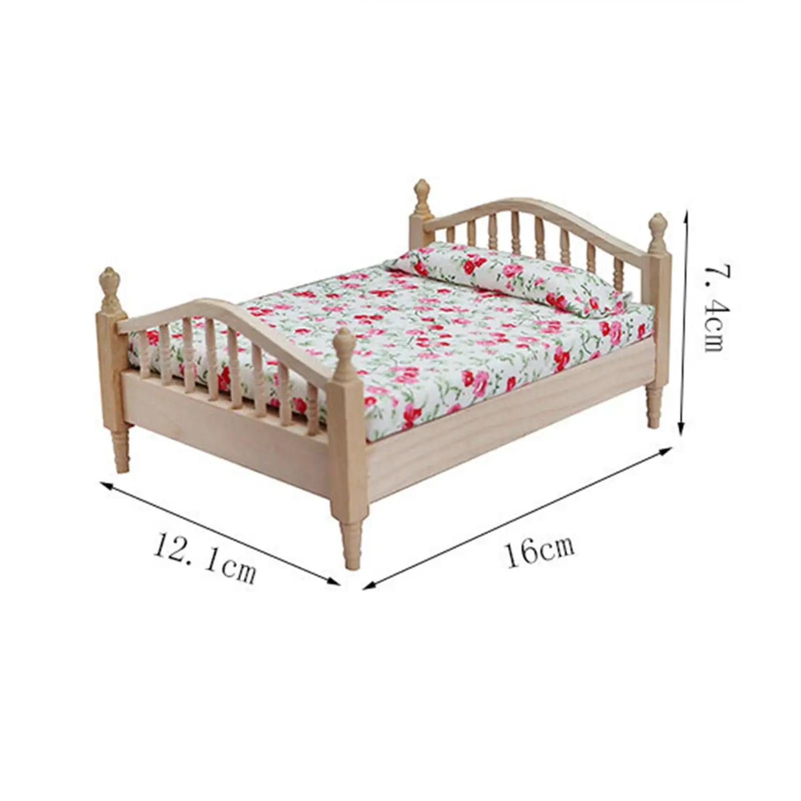 Cama doble mini para casa de muñecas: decoración infantil - imagen 5