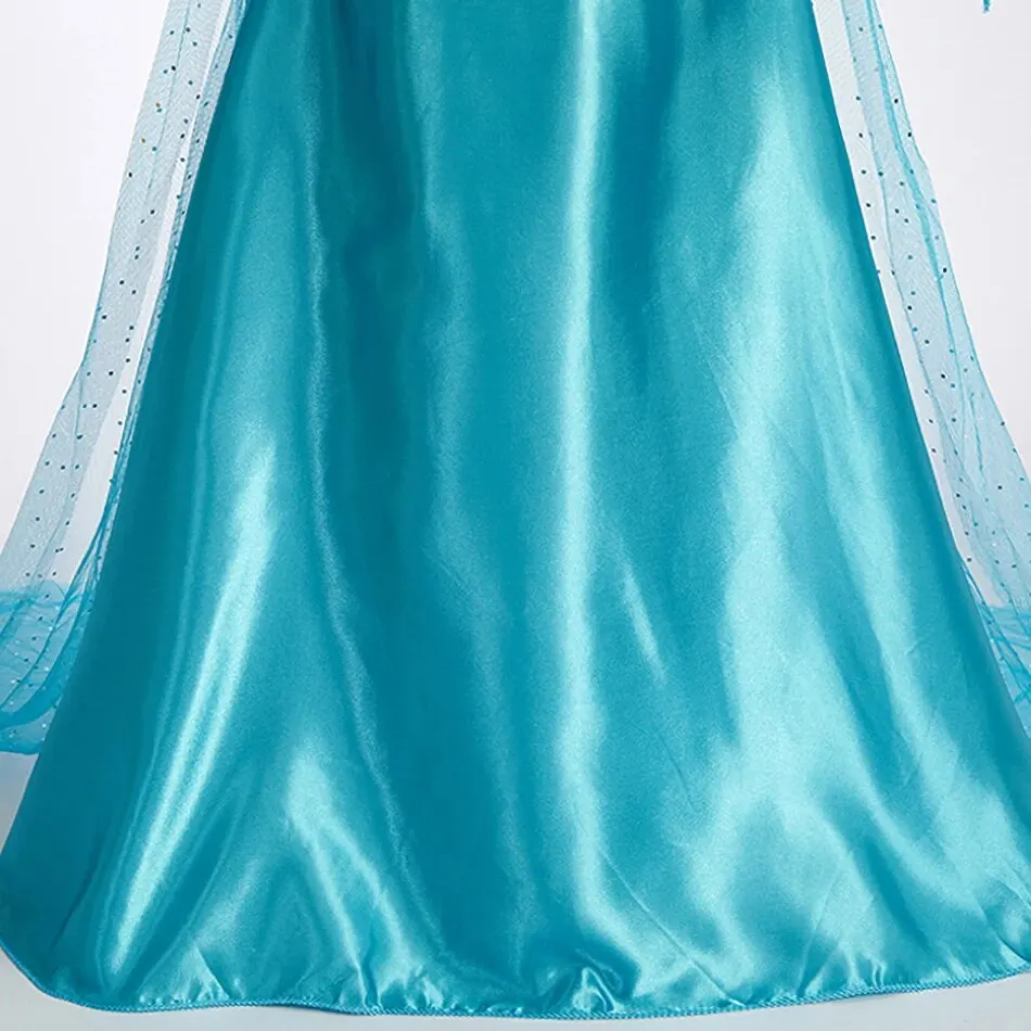 Vestido de Elsa Frozen para niñas con capa larga – Disfraz princesa - imagen 3