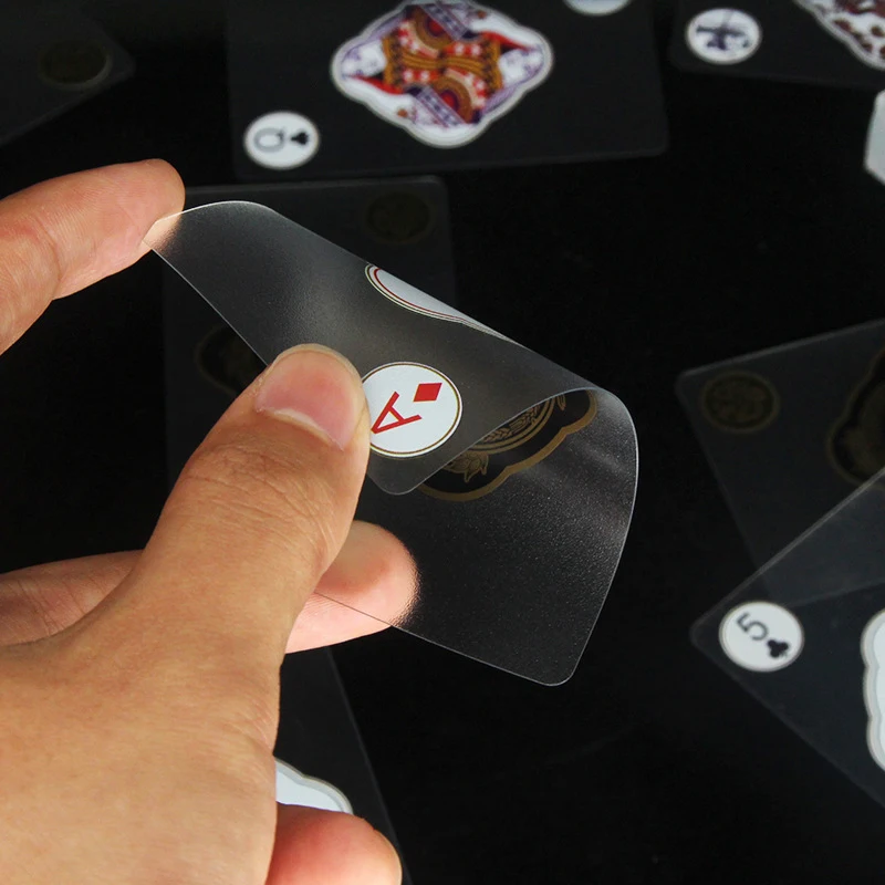Cartas de juego impermeables de PVC transparentes con caja para poker - imagen 4