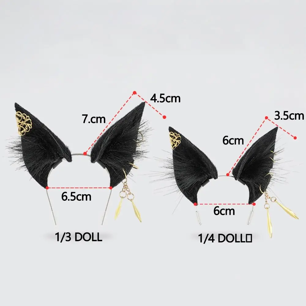 Diadema orejas de gato simuladas estilo tierno negro y blanco - imagen 5
