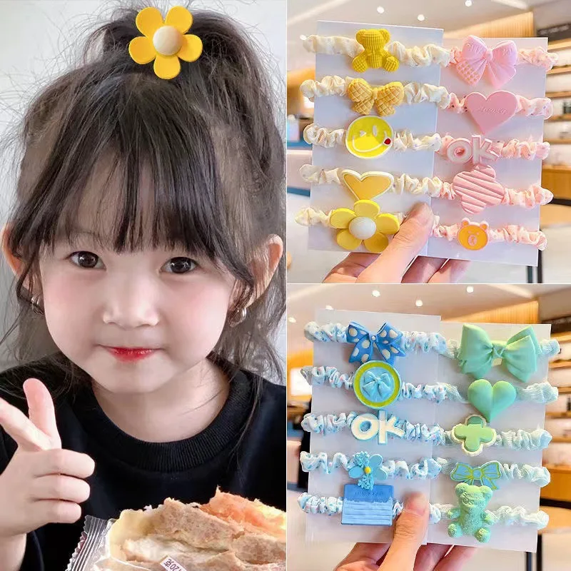 Gomas para el pelo infantiles sin dañar, estilo dulce para niñas - imagen 2