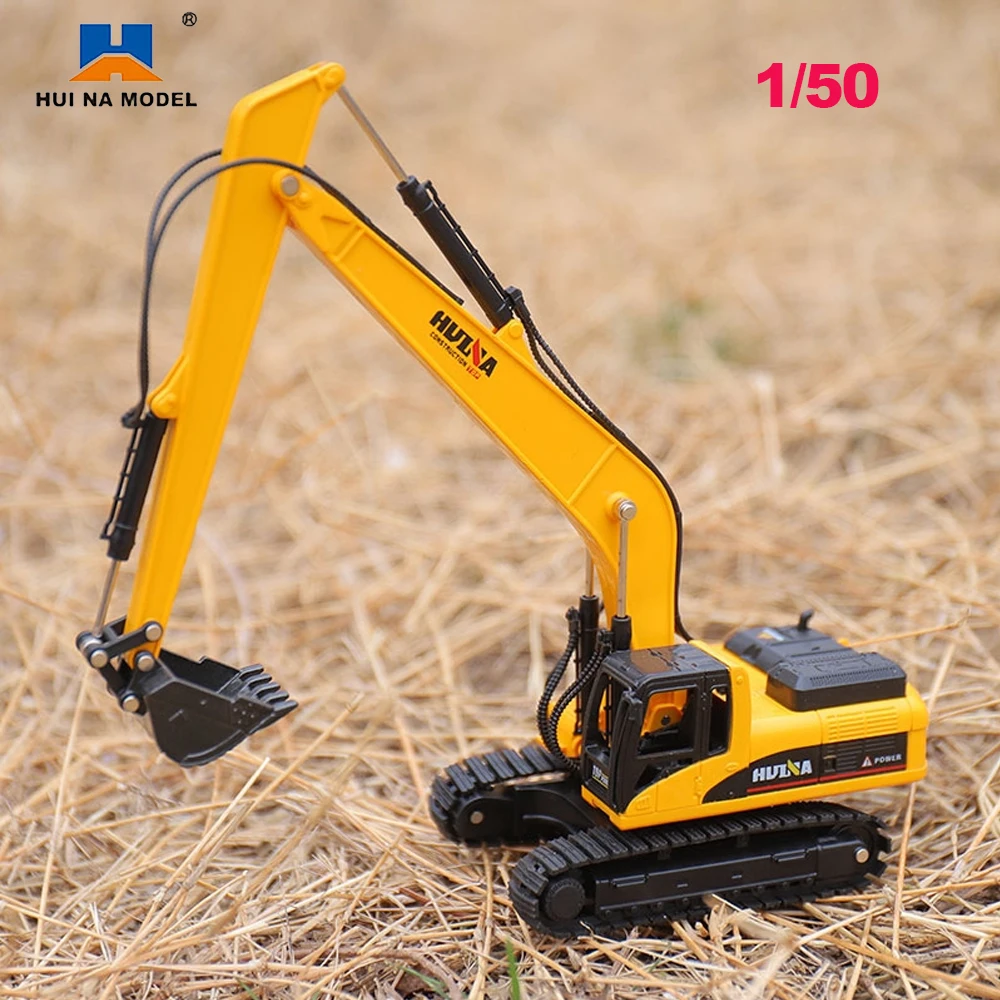 HUINA Excavadora de juguete Metal 1/50 – Camión orugas colección niños - imagen 5