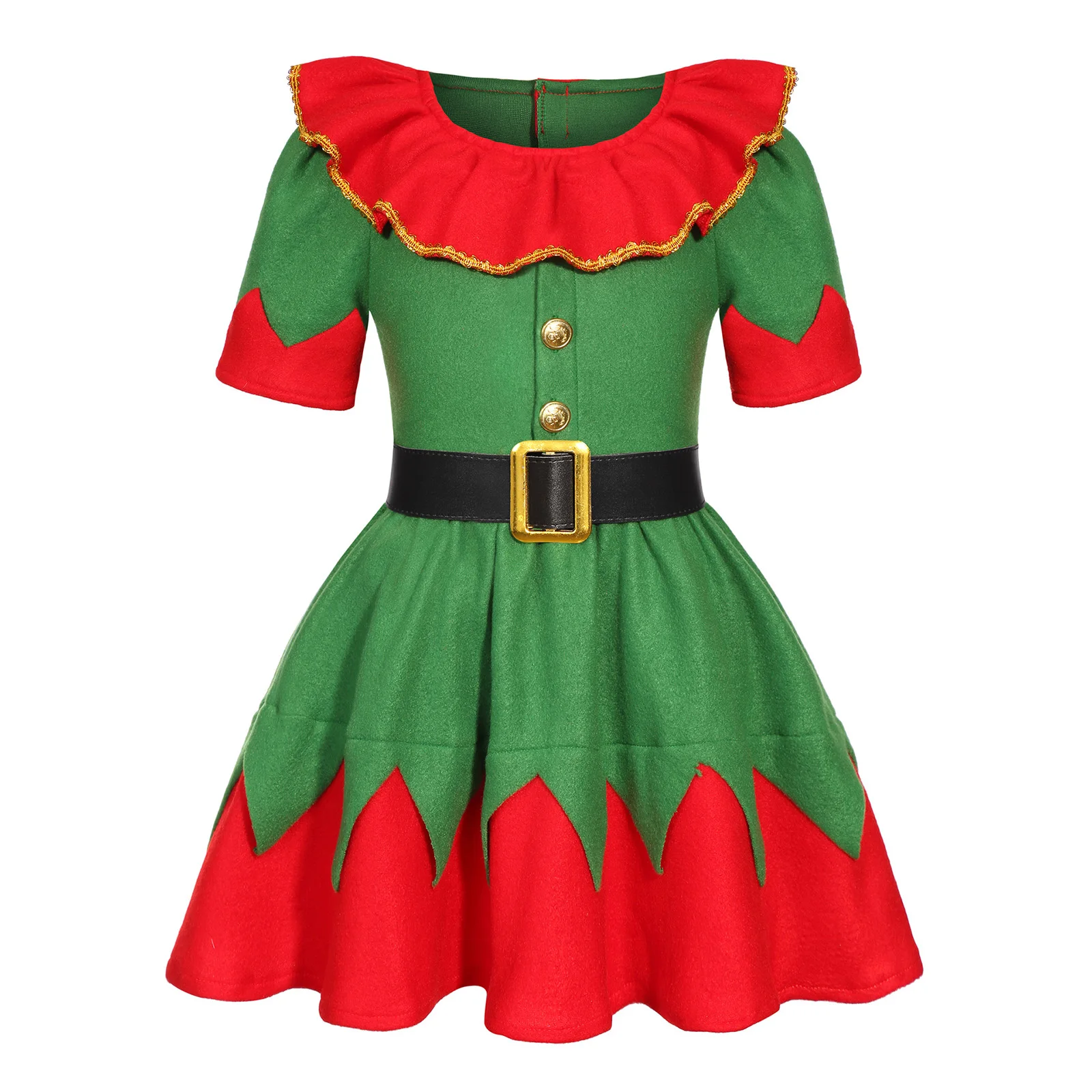 Disfraz de elfo de Navidad para niñas con vestido y sombrero - imagen 5