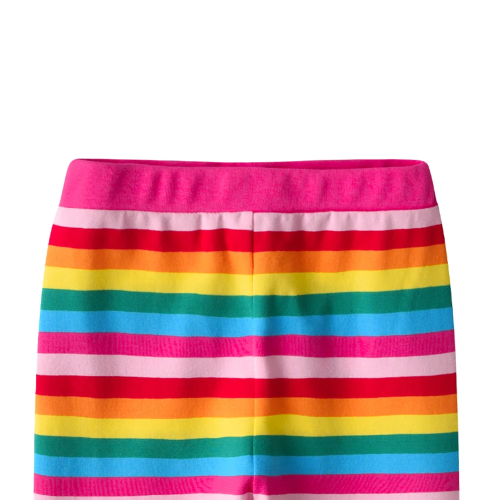 DXTON pantalones a rayas arcoíris para niñas de algodón - imagen 3