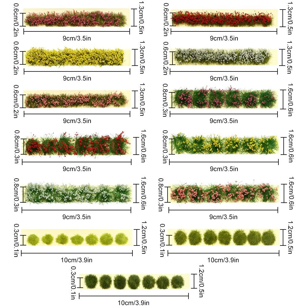 Kit DIY de paisaje en miniatura estático con hierba y flores - imagen 2