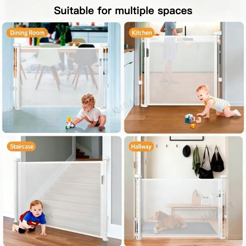 Barrera de seguridad retráctil para puertas y escaleras bebé - imagen 2