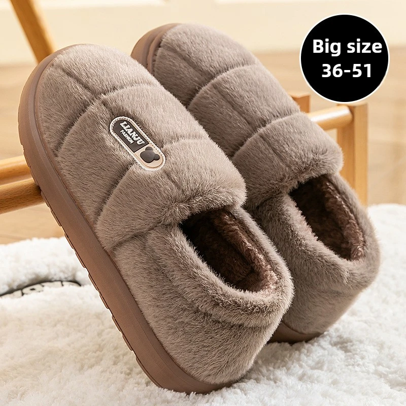 Zapatillas de invierno antideslizantes de felpa para hombre, cálidas - imagen 5