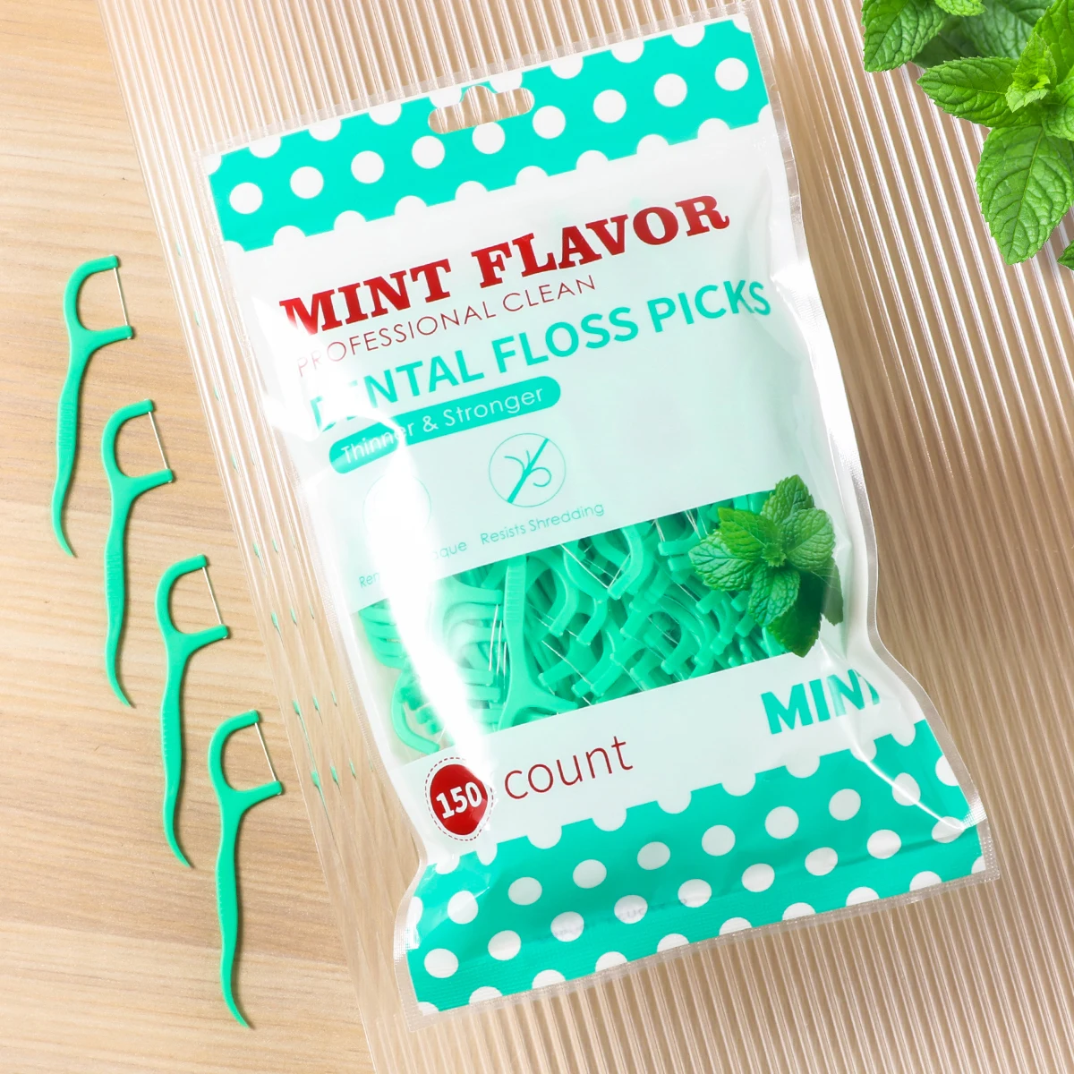 Hilo dental desechable de menta para niños – Elimina placa y residuos - imagen 5