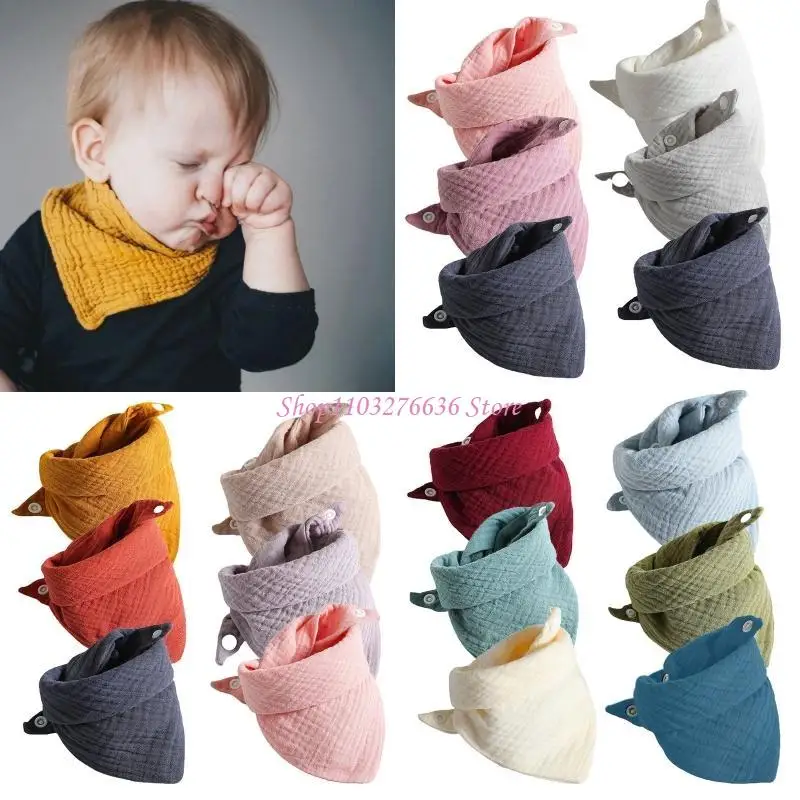 Baberos de algodón para bebé tipo bandana triangulares ajustables - imagen 5