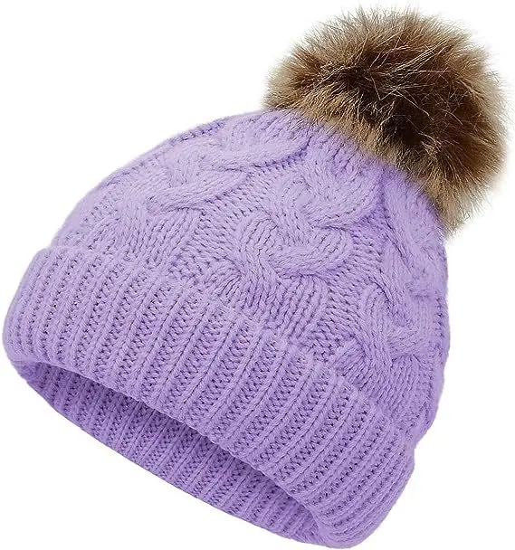 Gorro de invierno para bebé – Forro térmico de punto cable - imagen 2