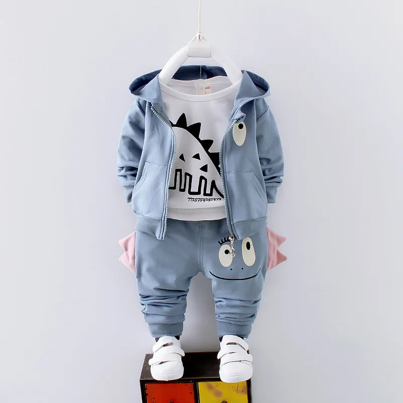 Conjunto de otoño para bebé: chaqueta con capucha, camiseta y pantalón - imagen 3