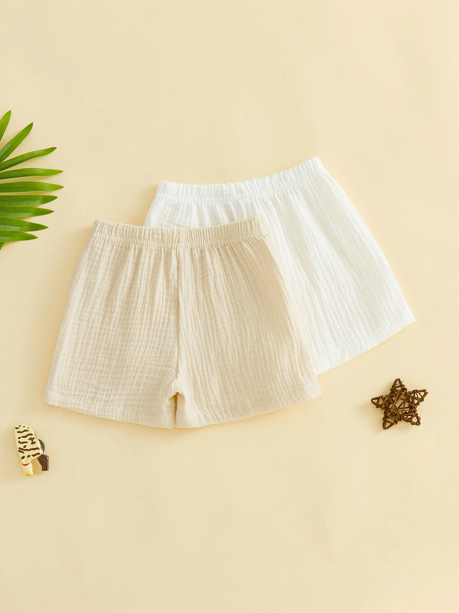 Conjunto de 2 pantalones cortos en color sólido, listo para el día a día