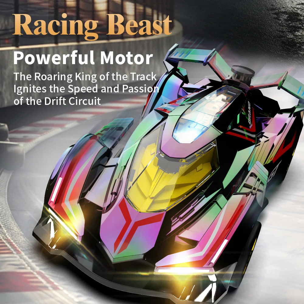 Coche RC de drift con luces pulverizadoras y tracción total - imagen 5