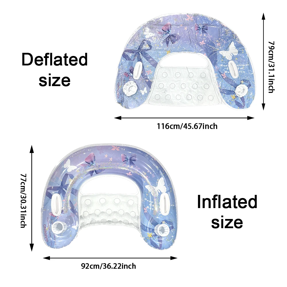 Silla flotante inflable para piscina y playa – asiento individual - imagen 2