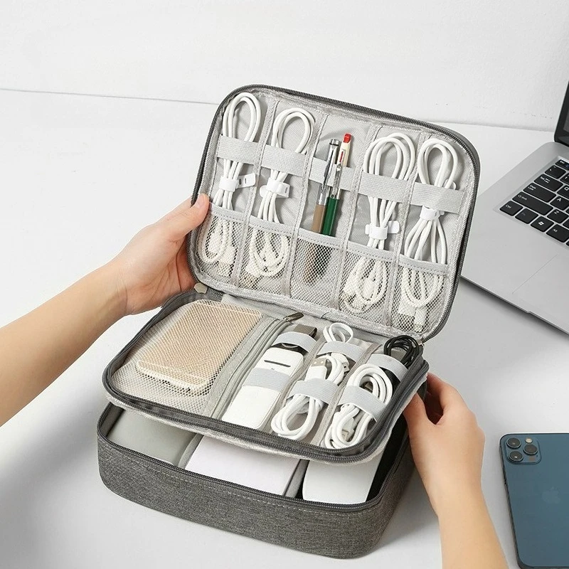 Bolsa organizadora de cables impermeable USB portátil para viajes - imagen 5