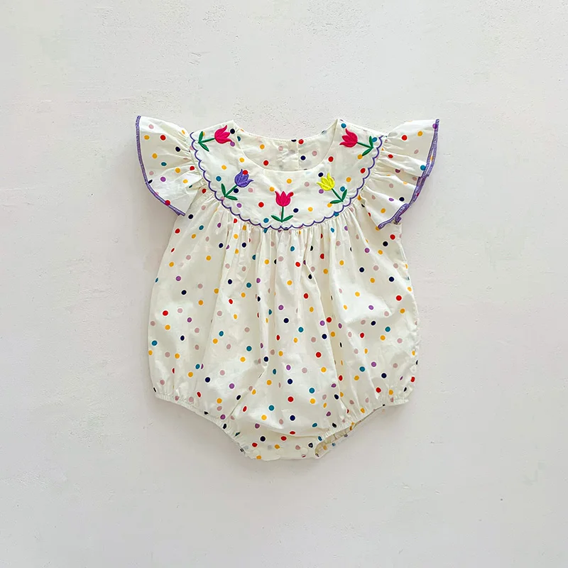 Enterito floral de bebé niña – Algodón verano suave