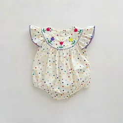 Enterito floral de bebé niña – Algodón verano suave