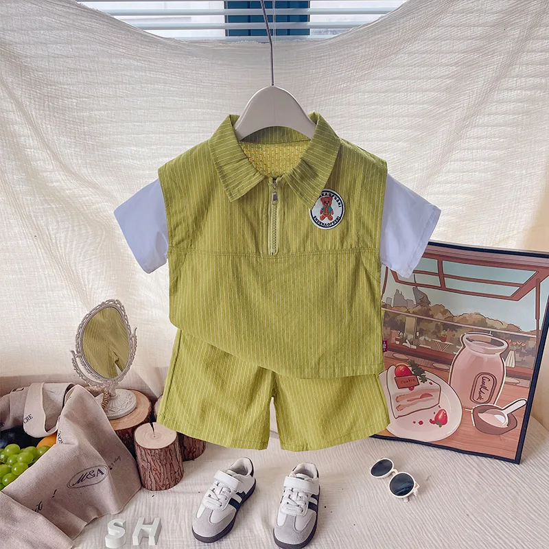 Conjunto de verano para bebés con camiseta y pantalón corto