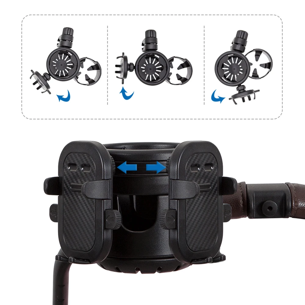 Soporte universal para cochecito con portavasos doble y móvil - imagen 4