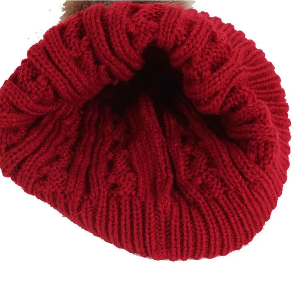 Gorro y bufanda tejidos con pompón para niños – Invierno 1-5 años - imagen 3