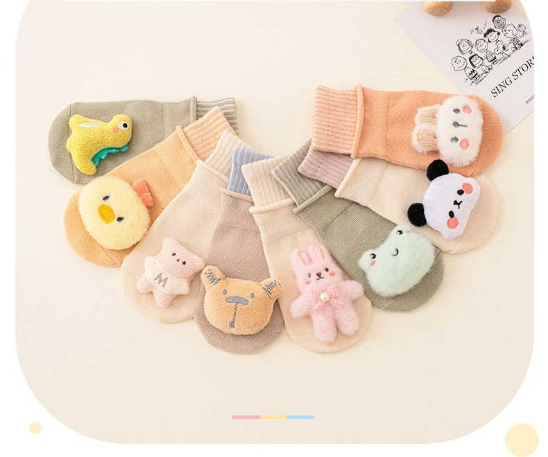 Calcetines de algodón para bebé con estampado de animales