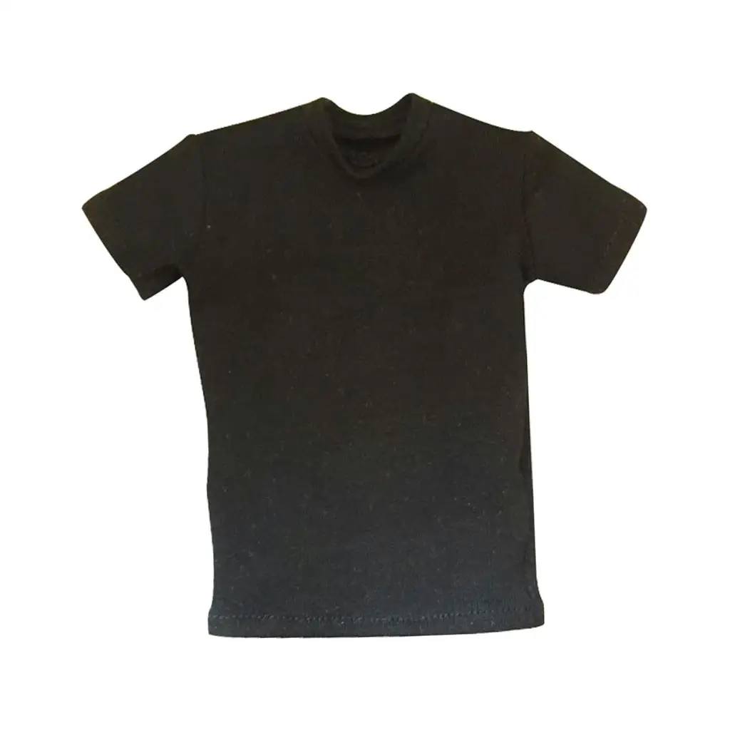 Camiseta de algodón negra cuello redondo estilo holgado para figura - imagen 3