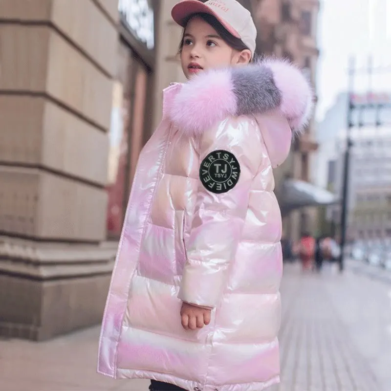 Chaqueta de invierno con capucha y cuello de piel para niños - imagen 3