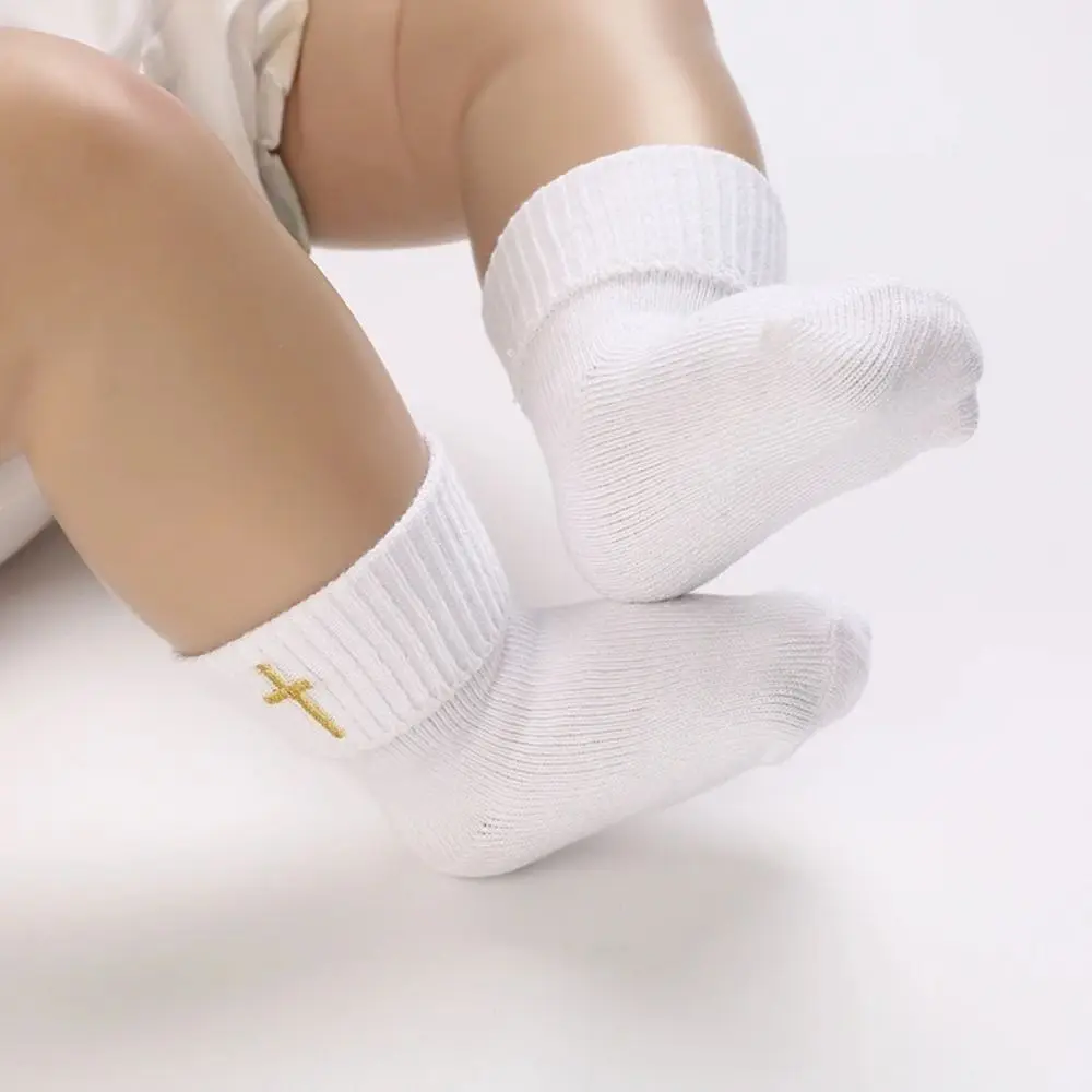Calcetines blancos algodón encaje bebé 0-18 meses – Bautismo - imagen 2