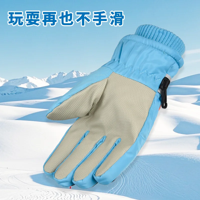 Guantes de esquí para niños impermeables con forro polar