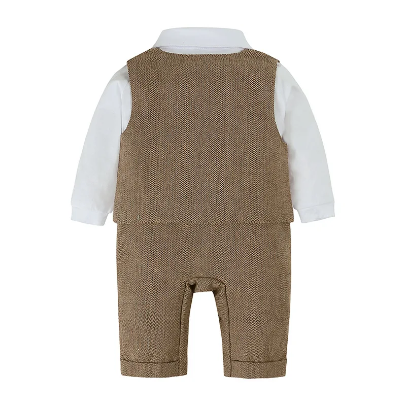 Conjunto recién nacido niño: pelele, chaleco y gorro de punto - imagen 2