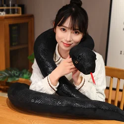 Peluche de serpiente gigante de tela para Halloween, suave