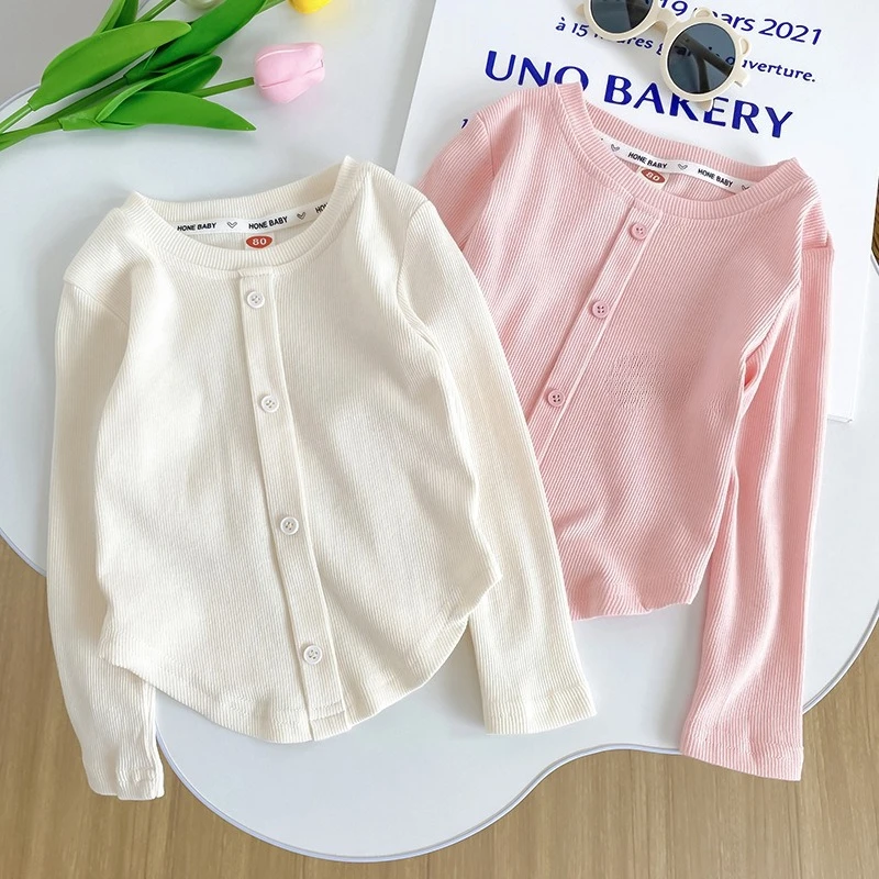 Camiseta de manga larga para niña color liso – primavera y otoño - imagen 3
