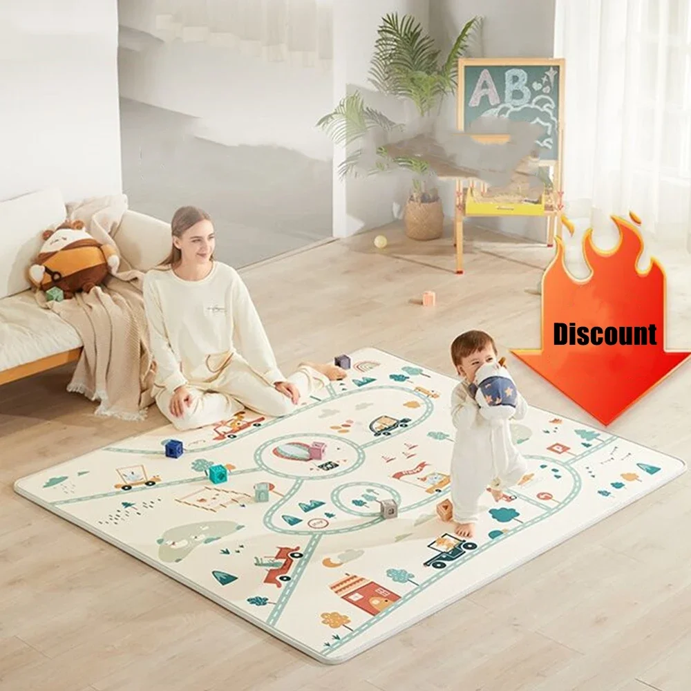 Alfombra de juego educativa para bebés – Doble cara y acolchada - imagen 5