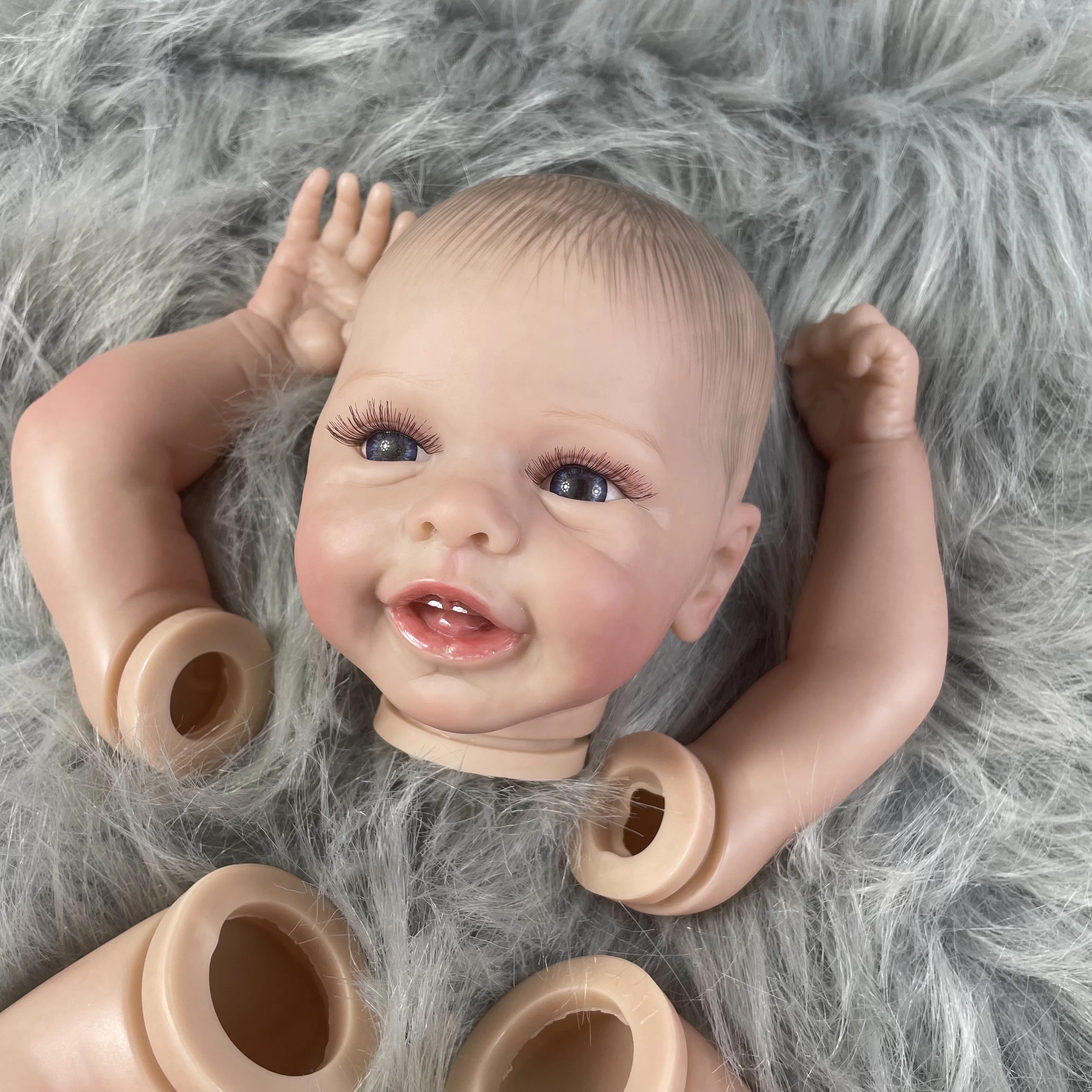 Kit de muñeca reborn pintada con cuerpo de tela y pestañas
