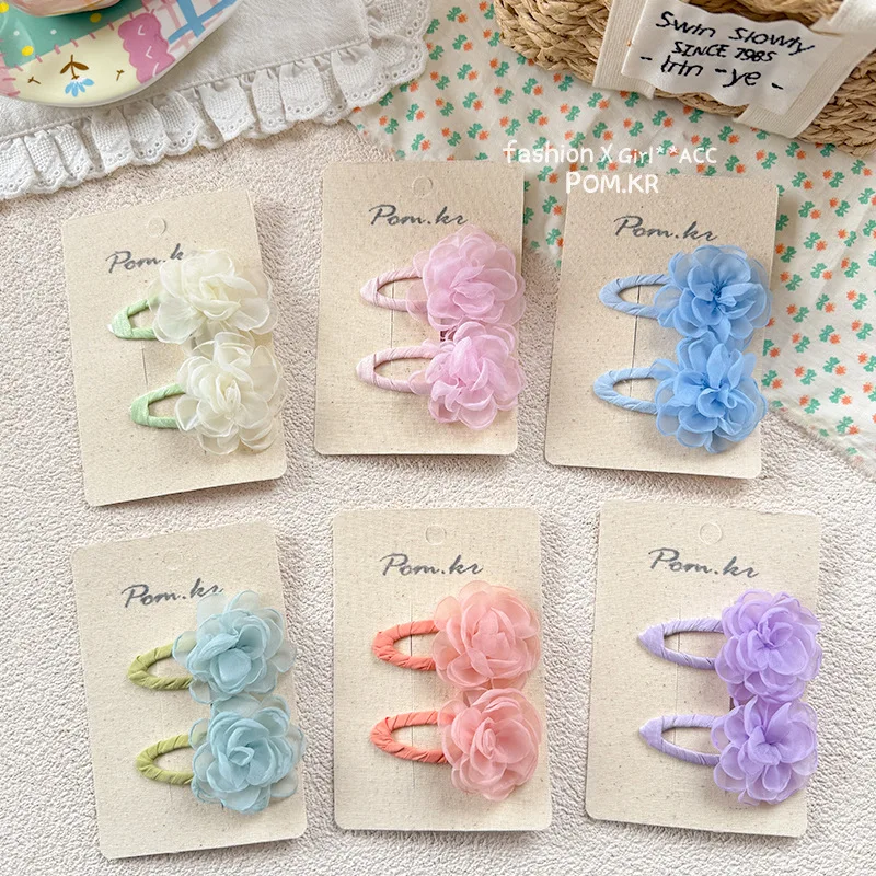 Pinzas de pelo con diseño de flor para niña
